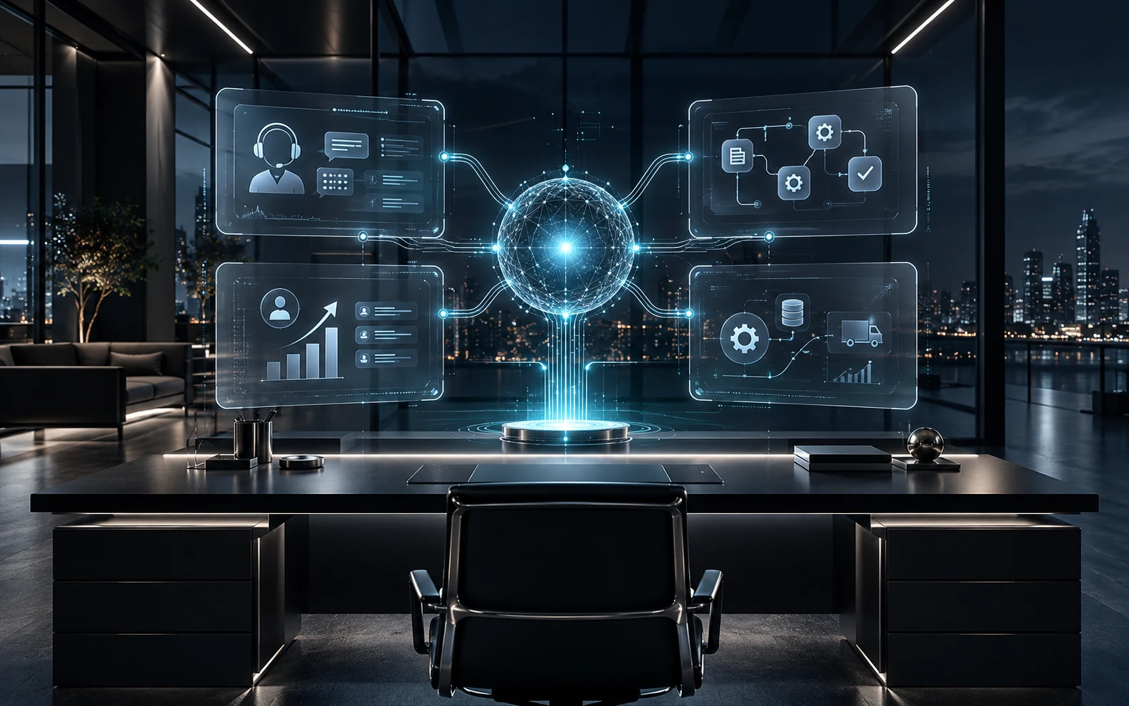 AI orchestration network linking enterprise sales, support and operations workflows