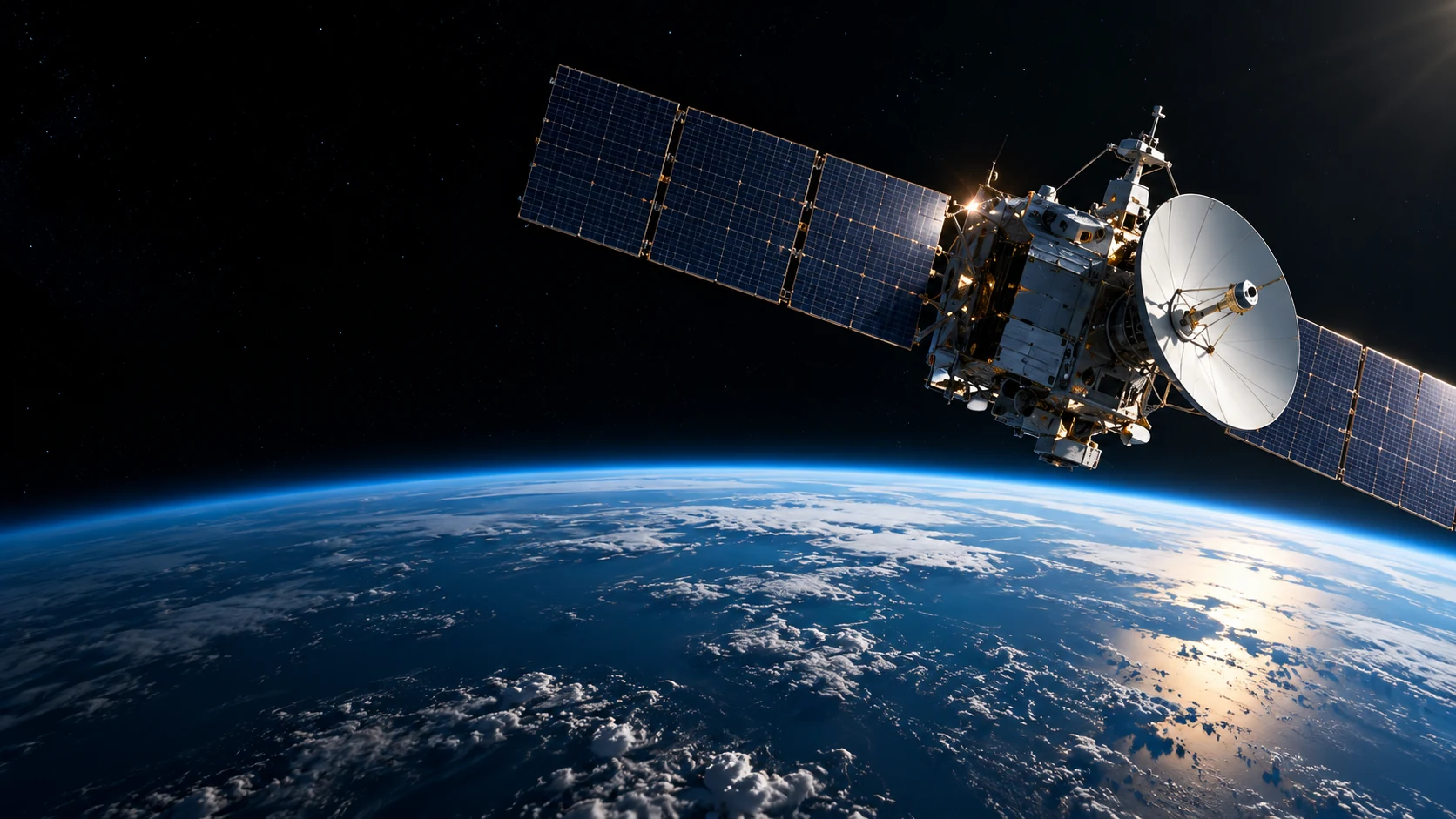 Communications satellite above Earth